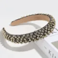 Glitzernder Strass gepolsterter Haarreif für Damen, luxuriöser Kristall Detailblick. - Weißer Strass