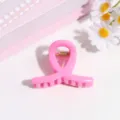 Detalle de pinza de pelo con forma de lazo rosa, pequeño accesorio dulce para uso diario. - Rojo Rosa Claro