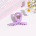 Sweet macaron purple ribbon hair claw clip, cute mini hair accessory for daily styling. - Purple