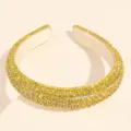 Serre-tête rembourré de luxe en strass brillants pour femmes, accessoire de cheveux. - 2.0cm / Plein Strass Jaune Printemps