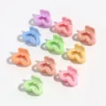 Sweet candy color heart hair claw clips, cute mini hair accessories for daily styling and bangs. - Heart Claw Clip Style / 10 Pieces/Pack / Random Multicolor