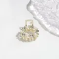 Elegant mini gold hair claw clip featuring faux pearls and rhinestones for styling hair. - 3cm / Oval Artificial Pearl Rhinestone