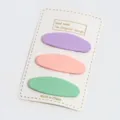 Sweet candy color oval hair clips set, cute pastel hairpins for daily styling and sweet look. - Oval Bear 2 / 3 Pieces/Pack
