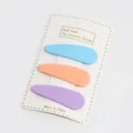 Sweet candy color teardrop hair clips set, minimalist daily side fringe pins for cute girls. - Teardrop Clip 1 / 3 Pieces/Pack