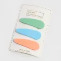 Candy color teardrop hair clips detail view, minimalist hair accessories set for daily wear. - Teardrop Clip 3 / 3 Pieces/Pack