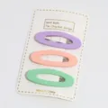 Pastel oval hair clips set of three sweet candy color side clips for daily hair styling - Hollow Oval 2 / 3 Pieces/Pack