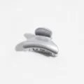 Close up of a mini silver hair claw clip, compact hair accessory for bangs and styling details. - Semicircle Style / S / Silver
