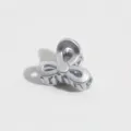 Silver metal mini hair claw clip sweet floral design stylish everyday hair accessory - Bow / S / Silver