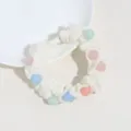 Chouchou blanc avec perles colorées, élastique à cheveux tendance pour queue de cheval fille. - Perle Blanche