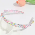 Sweet transparent headband with colorful sequins and silver crystal sparkles for daily wear. - Round Candy Color