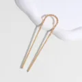 Gold carved U-shaped hair fork detail, elegant metal hairpin for daily hair styling and buns. - Wide U-Shaped (6129792203151)