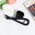 Pinza de pelo negra minimalista elegante pasador geométrico accesorio diario chic - Geométrico / Negro Brillante