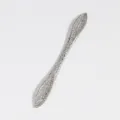 Silver rhinestone hair fork detail featuring sparkling crystals and elegant hollow wave design. - Silver Double Pointed Rhinestone (6129792203160)