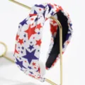 Damen rot weiß blau Stern Haarreif breiter Knoten Haarreif patriotische Festival Haarschmuck - Blau Rot Große Sterne