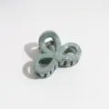 Green bow hair claw clip with silver speckles, elegant half-up styling accessory for daily wear. - Small Bowknot / Grey Green