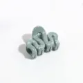 Green irregular hair claw clip with silver splatter design, stylish hair accessory for women. - Wave / Grey Green
