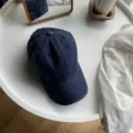 Waschung Vintage Denim Baseballcap Freizeit gebogene Krempe Hut Damen Einfarbig neu - Verstellbar / Marineblau
