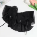 Black chiffon bow hair claw clip elegant rhinestone star hair accessories for women - Star Rhinestone Style / Black Star Double Mesh