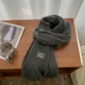 Dunkelgrauer Strickschal für Damen, langer Winter Quasten warmer Winterschal kuschelig. - Grau