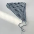 Graues gehäkeltes Dreiecktuch Bandana Retro ausgehöhlt Kopfschlaufe Haarband Stil - Hellblau