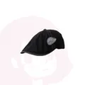 Schwarze Retro Schiebermütze für Damen und Herren, klassische Vintage Newsboy Cap mit Patch. - M (56-58cm) / Schwarz