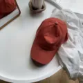 Classic vintage washed solid color baseball cap, soft crown curved brim hat for women. - Adjustable / Watermelon red