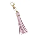 Pink PU leather tassel keychain with gold lobster clasp, cute bag charm and accessories. - Light Pink