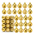 Set de 24 bolas de Navidad doradas de 3 cm con acabados mate, brillante y brillante. - Juego de 24 piezas / Dorado