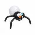 Cute cartoon spider LED night light and phone holder ornament in black and white finish - Spider Lamp / Black