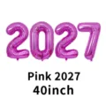Large 40 inch pink 2027 foil number balloon set for New Year decorations - 2027 Style / 40 Inch / Pink