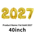 Large 40 inch metallic gold number 2027 foil balloons for New Year's Eve party decor - 40 Inch / Chubby Gold
