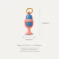 Pink and blue enamel microphone pendant charm with gold ring, 17.8mm music series jewelry - Microphone Pendant