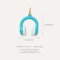 Light blue enamel headphone charm pendant in copper for music series DIY jewelry making - Headphones Pendant
