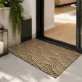 Strapazierfähige PVC-Schlingenmatte mit braunem Seilmuster und rutschfester Unterseite - 50*80cm / Schichtwellen-Geflecht