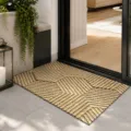 Rutschfeste PVC-Schmutzfangmatte mit natürlichem Chevron-Muster für den Eingangsbereich. - 50*80cm / Rippengewebe-Ecke