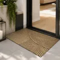 Moderner brauner PVC-Schlingen-Fußabtreter mit Spiralmuster für den Hauseingangsbereich - 50*80cm / Wirbelwebe-Muster