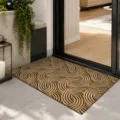 Moderne braune PVC-Türmatte mit Wirbelmuster, rutschfest für den Eingangsbereich - 50*80cm / Verschlungene Glieder