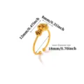 Elegant gold-toned stainless steel adjustable ring with dual rose flower motifs. - Adjustable / Double Rose Flower Style (G82710487)