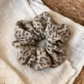 Stylish leopard print scrunchie with soft fabric texture for elegant hair styling - Euro Large Style (28519A) / Light Leopard