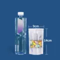 Silver aluminum foil stand-up pouch with clear window, 9x14cm size for food storage - 100 Pieces/Pack (9x14+3cm)