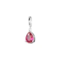 Eleganter Anhänger aus 925er Sterlingsilber mit rotem Zirkon im Birnenschliff-Design - Roséroter Wassertropfen-Anhänger