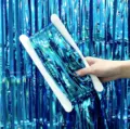 Metallisch blaue Folienvorhang-Rolle für Party-Hintergrund - 1m x 2m / Seeblau