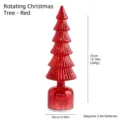 Elegant red glass rotating Christmas tree decoration, festive tabletop ornament 35cm - Style G Red Rotating Christmas Tree 35cm (Requires 3 AA Batteries)