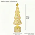 Champagne gold glass Christmas tree variant with light-up star - Style I Gold Rotating Christmas Tree 38cm (Requires 3 AA Batteries)