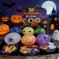 Halloween-themed glittery squeeze toy stress relievers in mystery gift box - Steamed Bun Squishy (10cm / Halloween) / Colorful