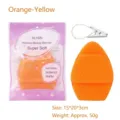 Oversized orange facial cleansing sponge and makeup beauty blender with clip packaging - With Drying Clip / Orange