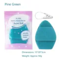 Large pine green facial cleansing sponge with drying clip, 15x20cm soft foam puff - XXL AL Bag with Drying Clip / Pine Green