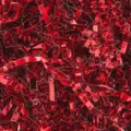 High-quality metallic red crinkled paper shred filler for luxury gift box packaging decoration - 100g Pack / SM05 Double-Sided Red
