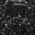 Glossy black shredded raffia paper filler for gift boxes texture macro view - 100g Pack / SM07 Double-sided Black