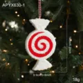 Red and white swirl candy christmas tree ornament hanger - Candy Style A